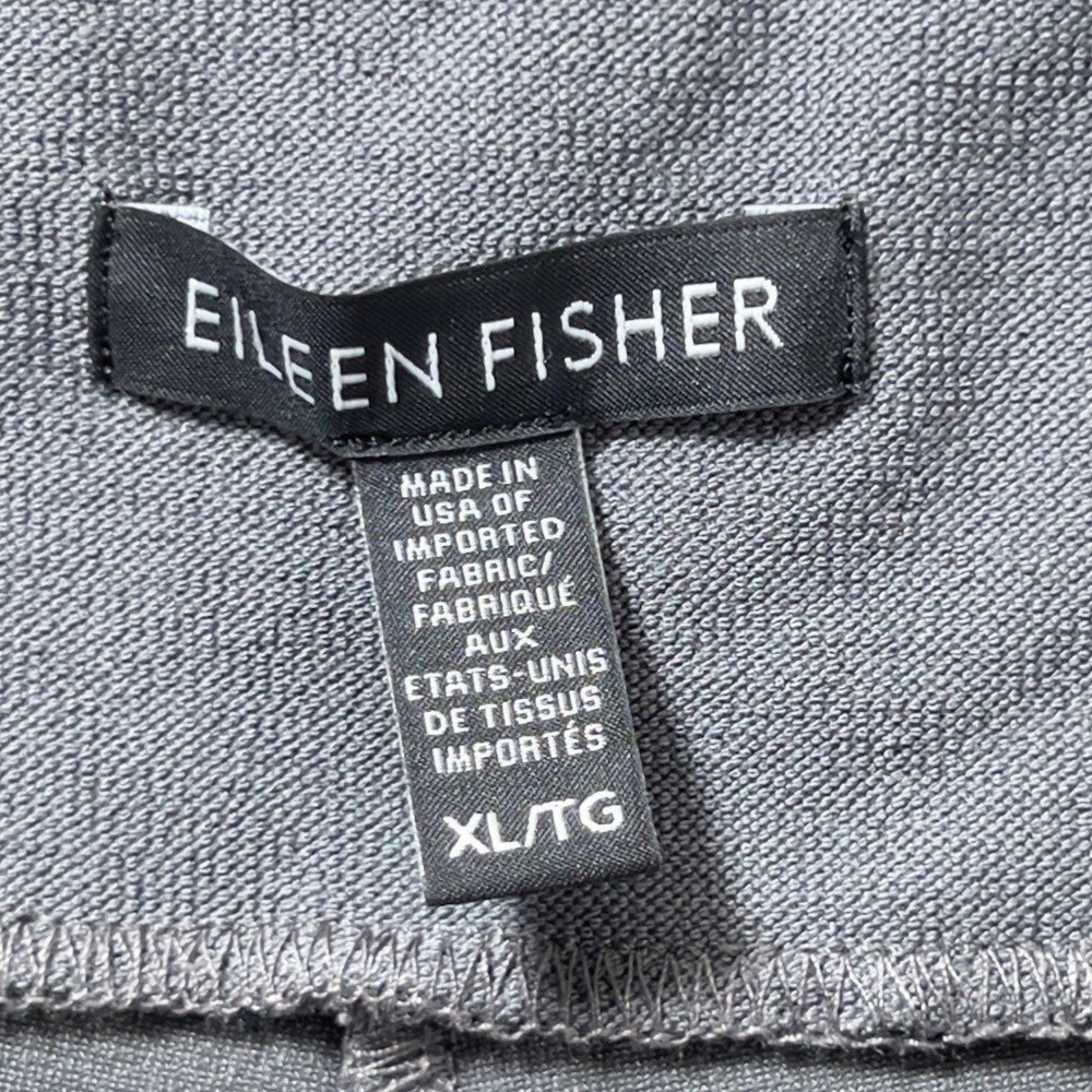 Eileen Fisher Straight Leg Pull On Pants Women XL Gray Crepe High Rise Stretch - Picture 4 of 9
